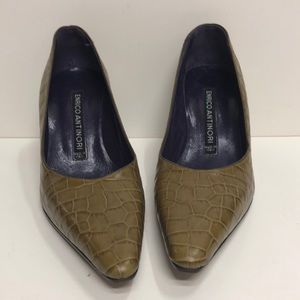 Enrico Antinori Made in Italy Green Crocodile Pump